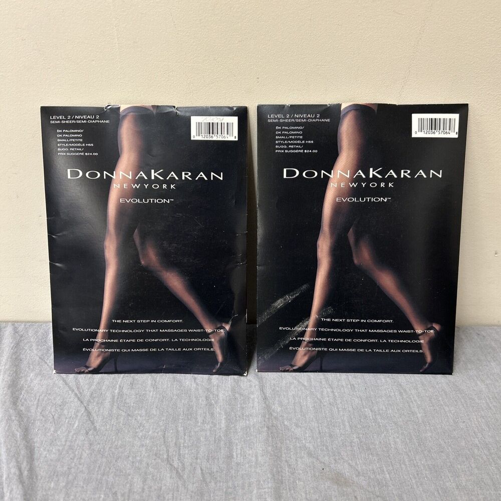Donna Karan Hosiery Women's Small/Petite Dk. Palomino Evolution Level 2 Lot of 2